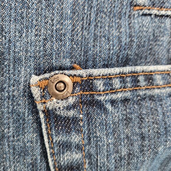 Vintage 90's Riveted by Lee Blue Jeans Straight Leg Button Fly Women's Size 16 M - Picture 6 of 8